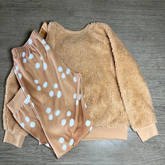 Disney Girl's Bambi Faux Fur and Velour Costume Style Pajama Set Size 7/8 - Picture 2 of 4